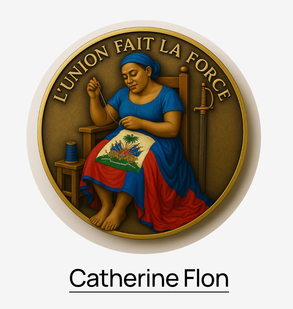 Catherine Flon Haitian Heroes challenge coin with the motto L'Union Fait La Force