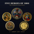 The Complete Collection — all five Haitian Heroes coins